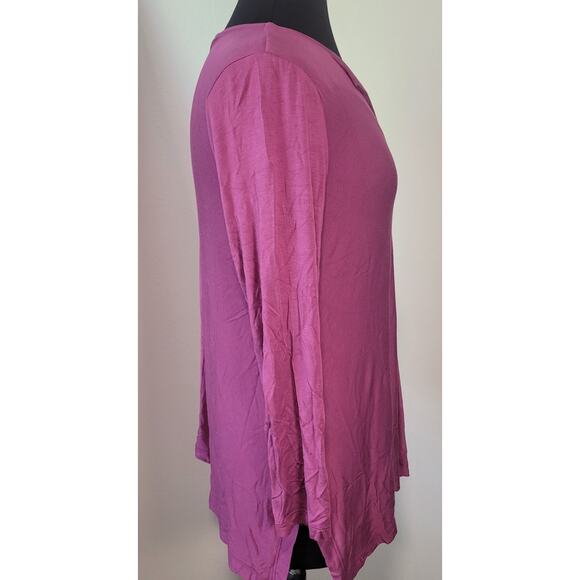 Soft Surroundings Plum A-Line Tunic P/M Long Sleeve Oversized – EUC - Picture 2 of 7